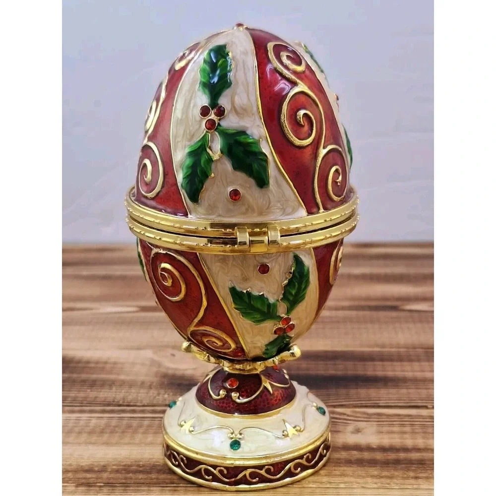 Ornate Decorated Christmas Egg‎ Music Box 